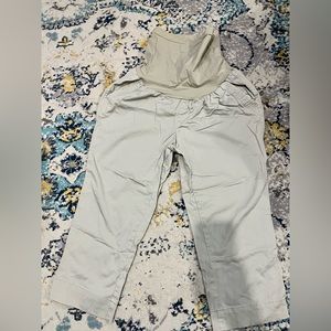 Beige maternity capris